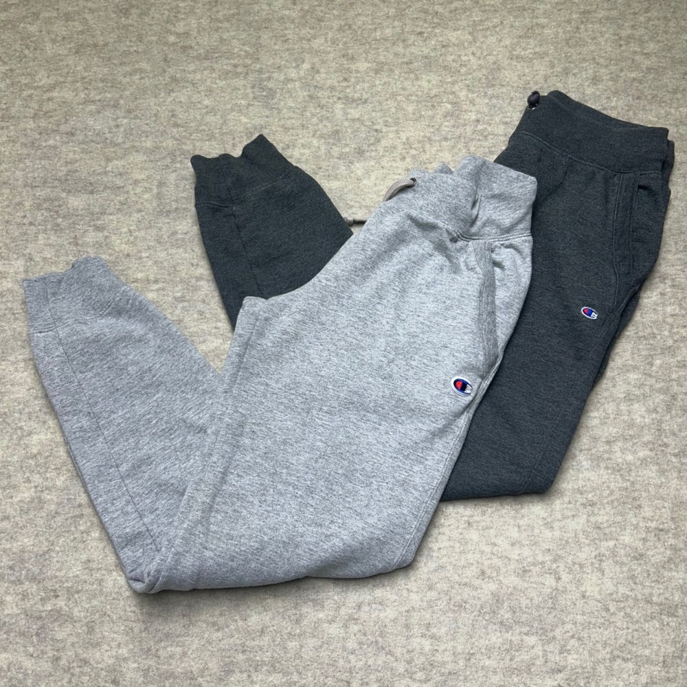 2 Pair Champion Authentic‎ Sweatpants Joggers Gray Athleisure Mens XS/S